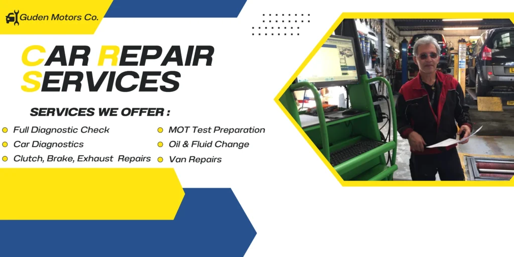 Car Repair Services Banner خدمات مکانیکی Guaden Services