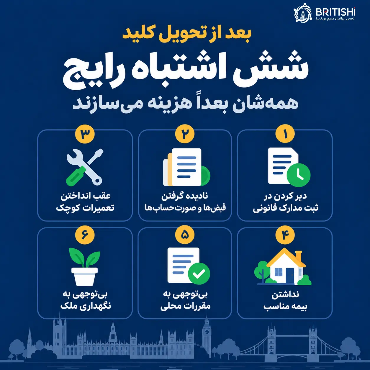 اشتباهات رایج پس از خرید خانه در انگلستان